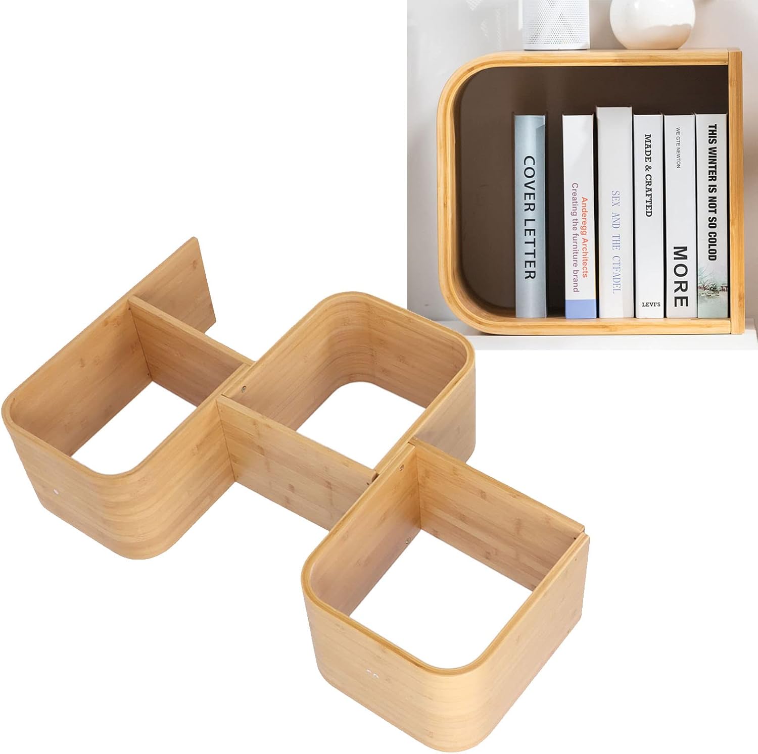 S字型本棚、大型のモダンな装飾スタンディング本棚ラック